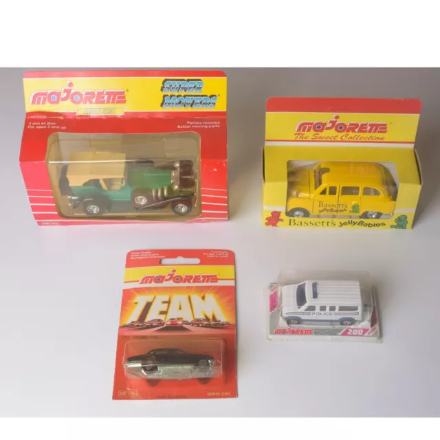 Job Lot 5x Majorette Diecast + Boxes, Jaguar XJ6 Bassett's Taxi Excalibur Police