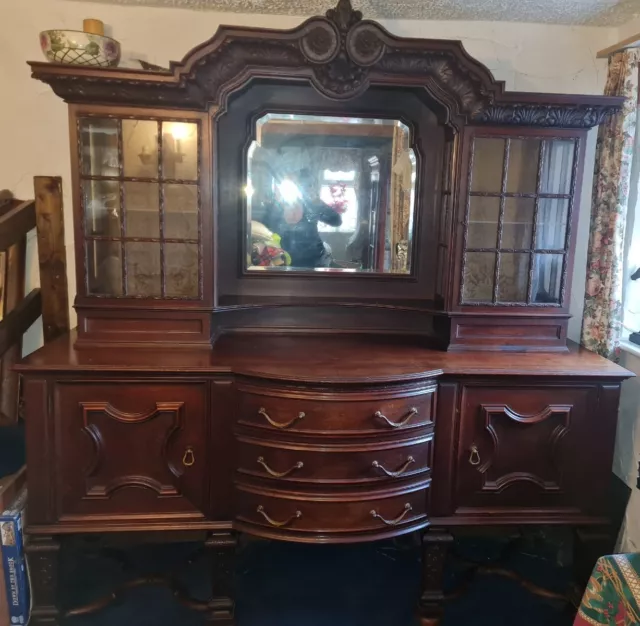 Maple & Co Antique Late 19th/ Early 20th?. C.  Mirror backed Solid Oak Sideboard