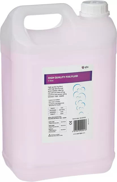 QTX | Long Lasting Smoke Fog Fluid for DJ & Party Effect High Grade 5 Litre