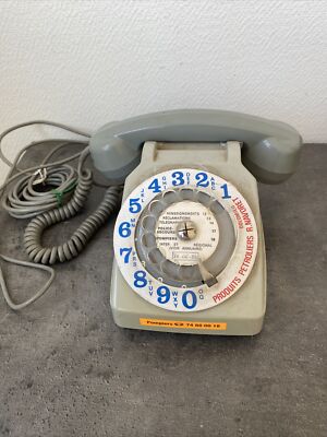 Ancien Téléphone Fixe Socotel S63 – Cadran à Gros Chiffres, Vintage, Déco Rétro
