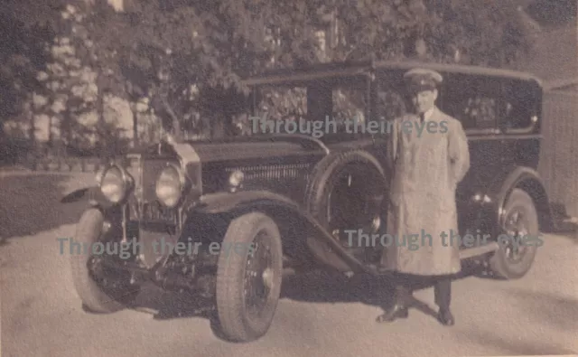 Original Photo postcard  large Vintage car automobile  c 1920's