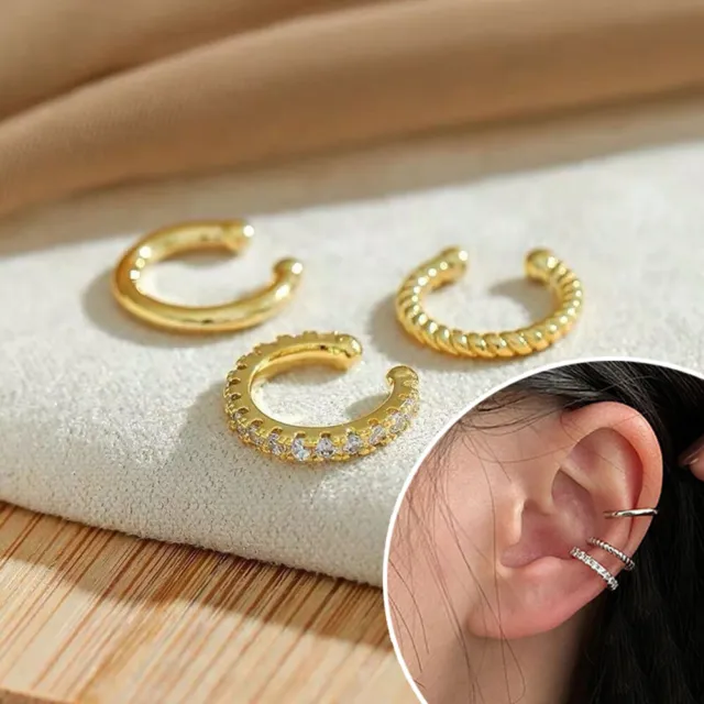 Juego De Pendientes Unisex De 3 Piezas Sin Piercing Clip Para Oreja <