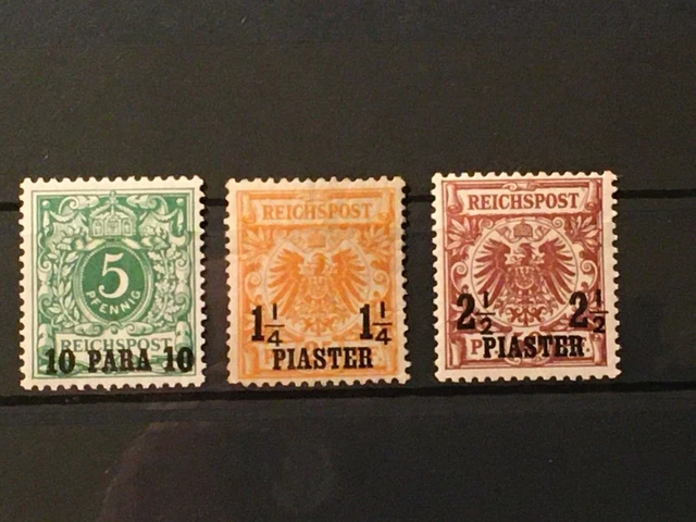 DAPO-TÜRK Deutsche Auslandspostämter (Türkei) 1889, MiNr.6/9/10, ungebraucht