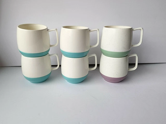 Vtg VACRON Bopp-Decker 6 Insulated Cups/Mugs Turquoise, Green, Lilac Plastic Vtg VACRON Bopp-Decker 6 Insulated Cups/Mugs Turquoise, Green, Lilac Plastic