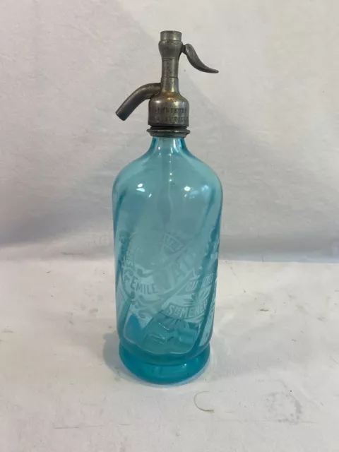 Antiguo Sifón Puro Cristal Emile Vatier París Principios Xx º
