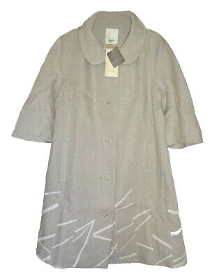Anthropologie Linen Coat 10 Petite P Large Classic Jackie O 1950s Inspired NWT