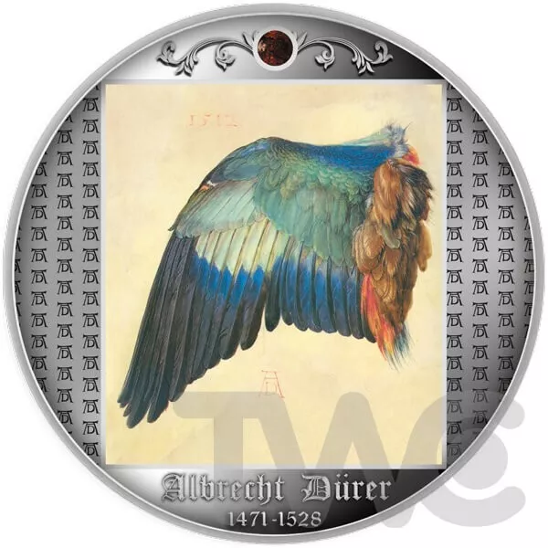 Wing of a European Roller Albrecht Durer 1/2 oz Silver Coin CFA Cameroon 2021