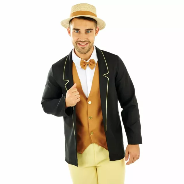 Mens 1920s Gentleman Suit Fancy Dress M - XL Adult Great Gatsby Costume 2