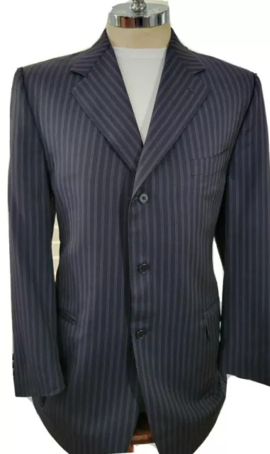 CANALI Mens Wool Navy Blue 3 Roll 2 Sport Coat Blazer US Size 44 Jacket Italy 54