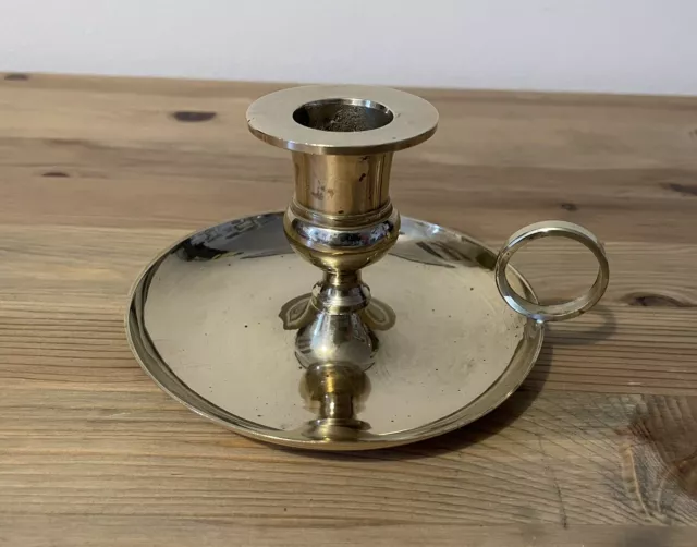 Vintage brass chamber stick candle holder