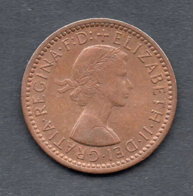 1954 Great Britain Queen Elizabeth II farthing coin