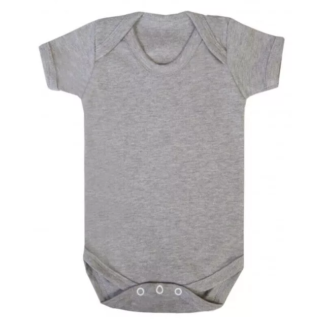 Plain Baby Grows Grey Baby Bodysuit Soft Baby Grow 100% Cotton Baby Vest Suit