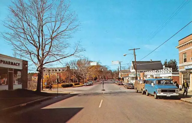 Durham New Hampshire Main Street Scene Pharmacy Vintage Postcard K62189
