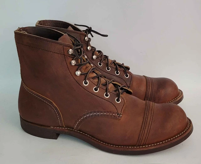 Iron Ranger Brown RED WING 8085 Iron Ranger Copper Brown Leather Heritage Work Boots USA ...