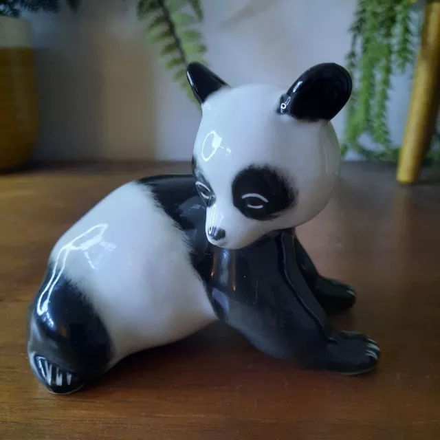 Vintage Russian Panda Lomonosov Porcelain USSR Figurine