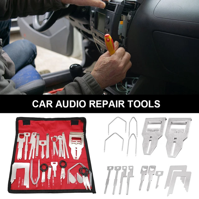 16pcs Car Radio Removal Keys Vehicle Stereo CD Player Hand Tool Trim Dashboard Interior Door Clip
