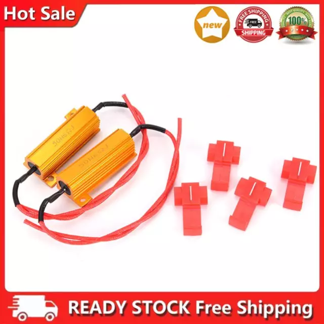 1 Pair Load Resistor 6ohm 50W LED Flash Turn Signal Light Controllers Waterproof