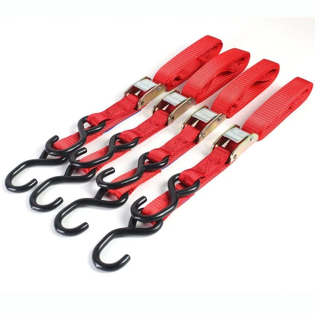 Bike It Autolock Moto Voyage Vélo Sangles - 4 Pack Rouge - TIE4AUTO