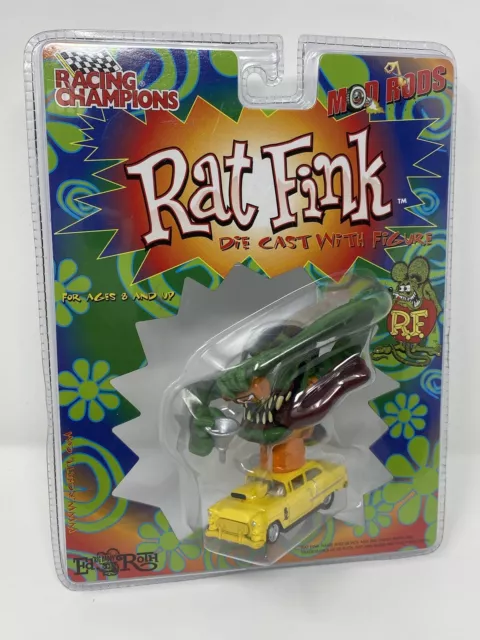 Rat Fink Die Cast Racing Champions Yellow 1955 Chevy Monster Ed "Big Daddy Roth