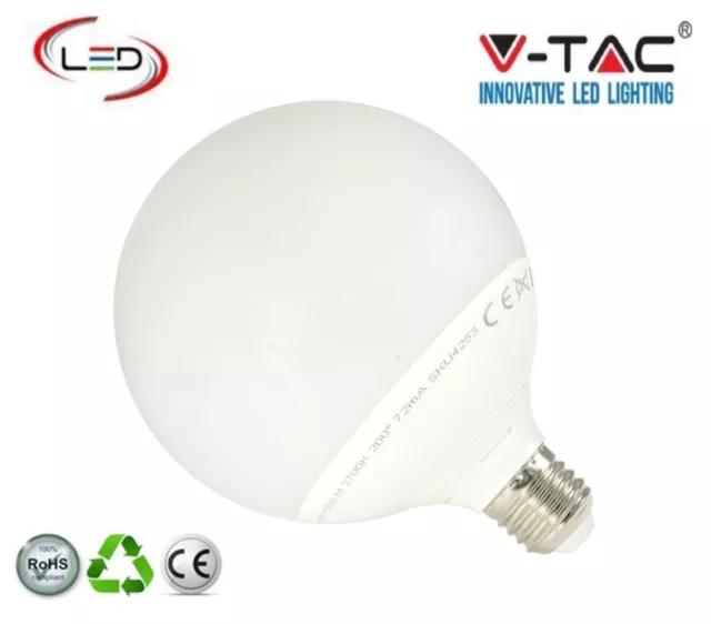 Lampada Lampadina Led V-Tac Globo G120 Sfera Luce Attacco E27 10W 13W 15W 18Watt