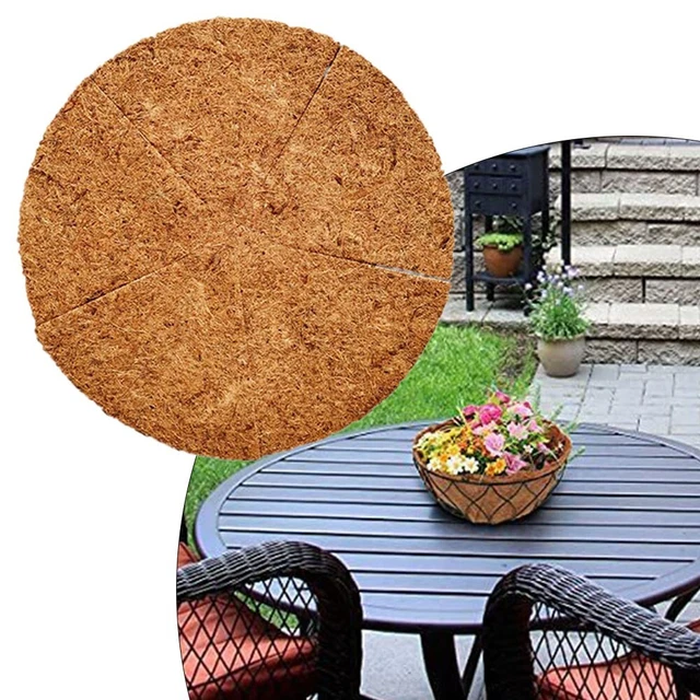 Lot 2 Doublures Coco Rondes 40.6cm - Tapis Fibre Naturelle Panier Suspendu Fleurs Légumes
