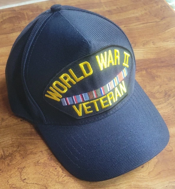 WORLD WAR II Veteran Hat WWII WW2 Vet Cap Adjustable Baseball Unworn