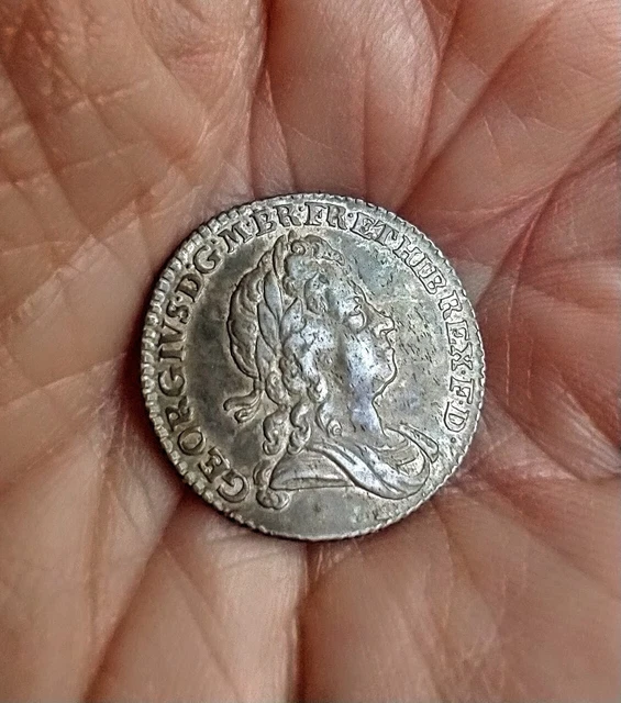 1723 George I South Seas Company silver sixpence VF S3652 attractive lustre