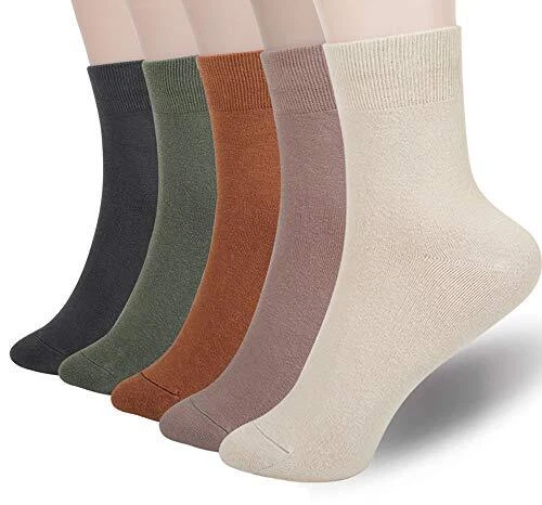 Women Thin Cotton Socks, Warm Soft Cotton Socks Women Above Ankle Multicolored