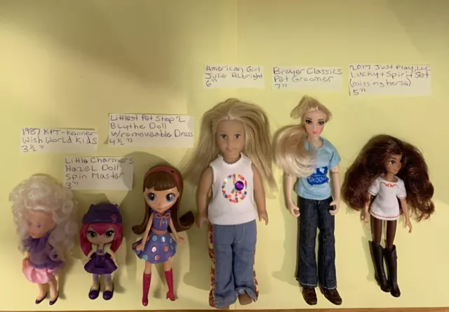 Lot 6 Small Dolls~American Girl,Breyer,Littlest Pet Shop,Kenner
