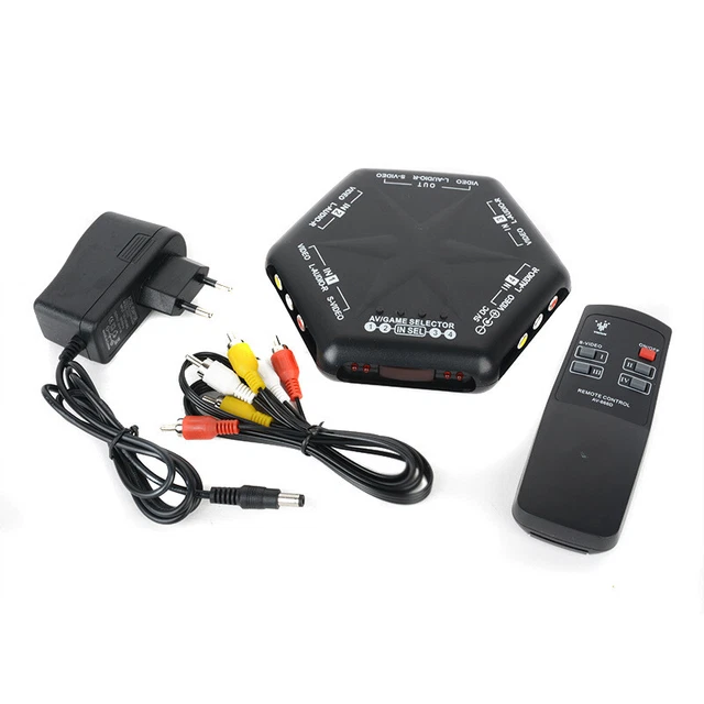 4 in 1 out S-Video Video Audio Game RCA AV Switch Box Selector H 3