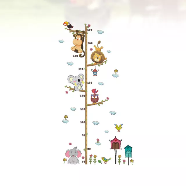 1PC baby progress chart Peel and Stick DIY Cartoon Zoo Animals Height Measure