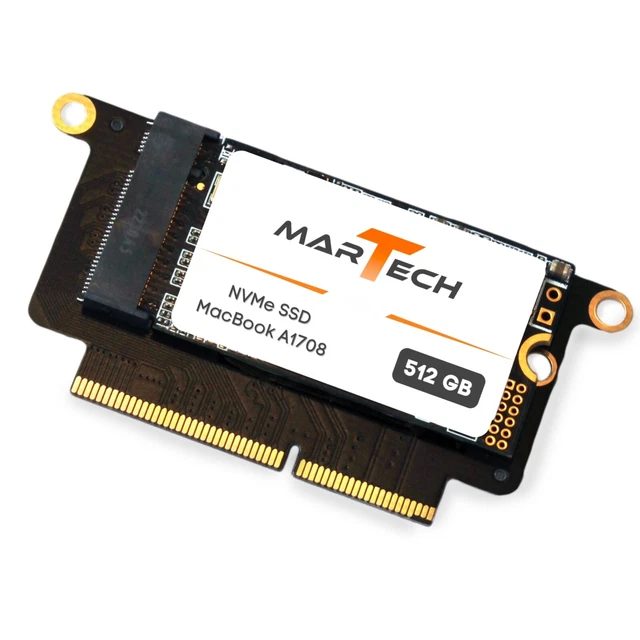MarTech NVMe SSD 512GB 2200MB/s upgrade per Apple MacBook Pro A1708 2016 2017