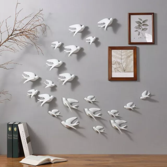 3D Ceramic Birds Murals Wall Hanging Decorations Crafts Home Ornament Swallow