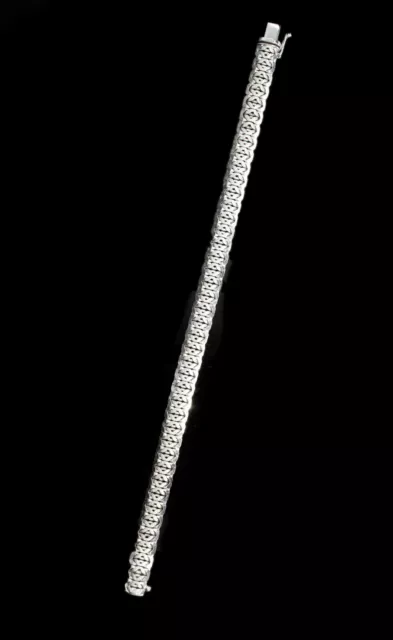925 Bracelet en Argent, avec Motifs, Env. 19 CM Long, Bon État