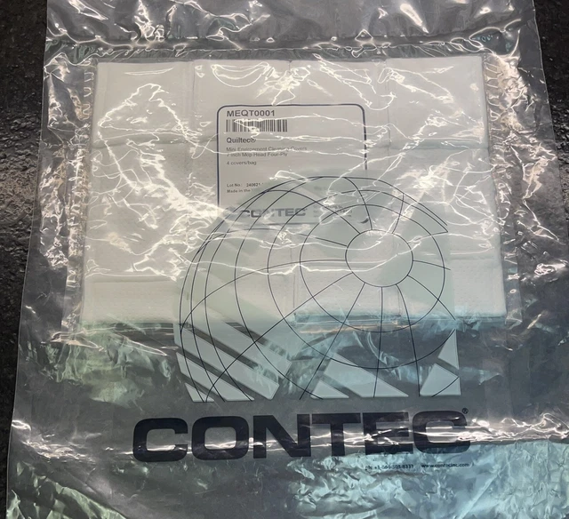 CONTEC Quiltec Mini Environment Cleaning Covers 7” Mop Head 4-ply 4 covers total