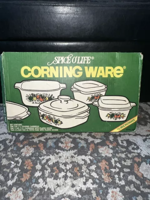 NOS Vintage Corning Ware Spice Of Life Casserole Pans  A-908-8-MH