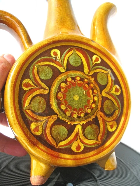 Ukrainian Home décor pottery beverage carafe handmade raku ceramic decante gift