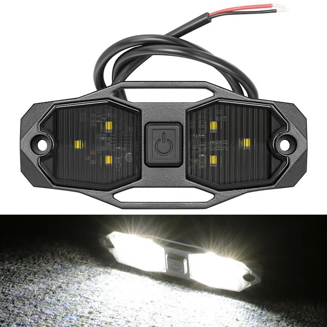 Lumitronics Pacco Da 4 Plafoniere LED 12V Per Camper | Doppia Cupola Con Interruttore | 338 Lumen, Lenti Rimovibili