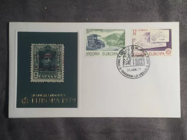 Scott #111-112 1979 Spanish Andorra Europa '79 Stamps Fdc Fleetwood Cachet Nice!