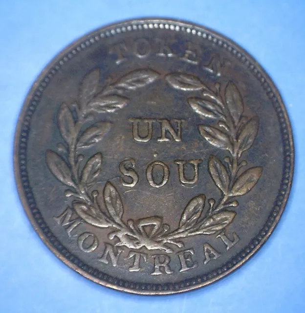 Bas Canada Halfpenny Agriculture Commerce Montreal Token - Un Sou - *47535538 🌈 2