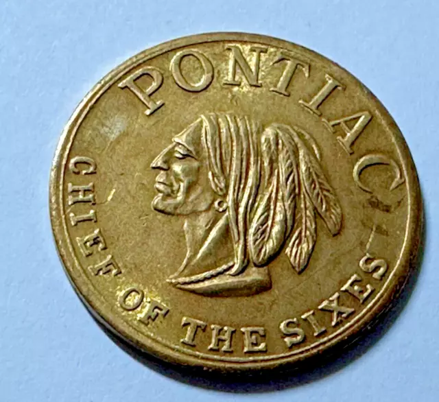 Pontiac Chief Of The Sixes Product Of General Motors Vintage Coin Medal 1950'S