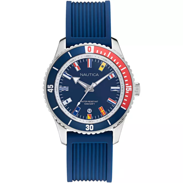 Orologio Uomo NAUTICA PACIFIC BEACH NAPPBS020 Silicone Blu Sub 100mt