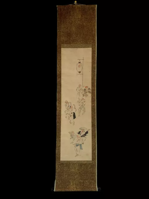 JAPANESE HANGING SCROLL ART Painting kakejiku vintage ANTIQUE JAPAN PICTURE #444