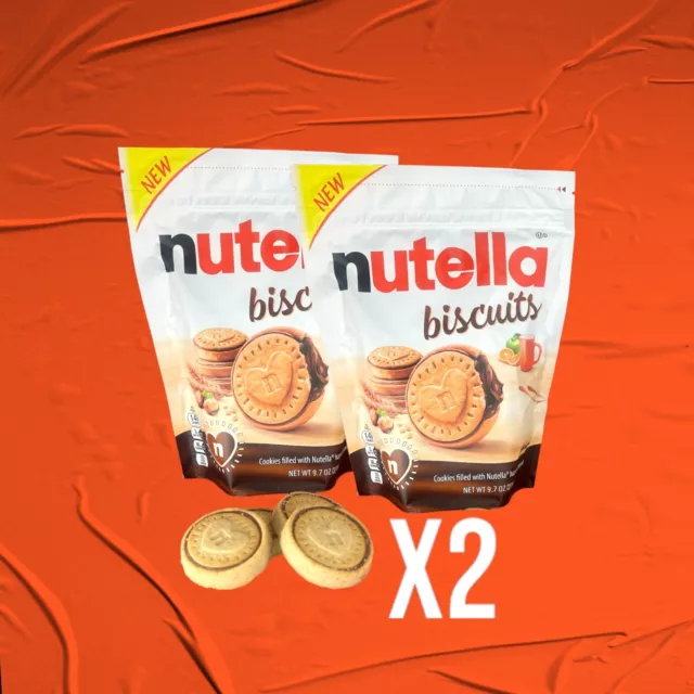 Nutella Biscuits Cookies filled with Nutella Hazelnut Spread, 9.7 OZ  2 Pack