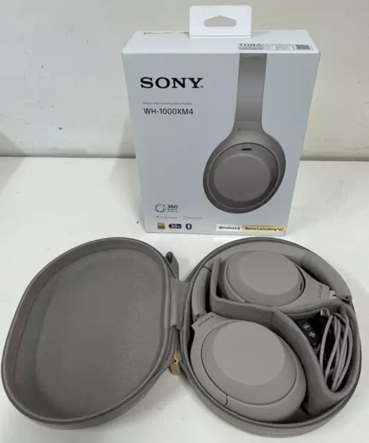 SONY WH-1000XM4 Wireless Bluetooth Noise Canceling Over-Ear Headphones  Silver Black