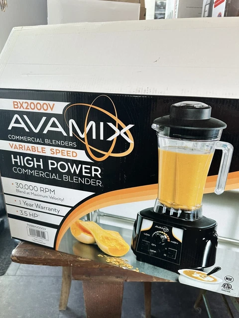 NEW AvaMix BX2000V Commercial Blender 3.5 HP Variable Speed 64 Oz Container/Lid