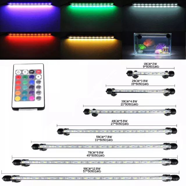 Aquarium Fish Tank 5050 RGB LED Strip Lights Bar Lamp Submersible Lights UK Plug