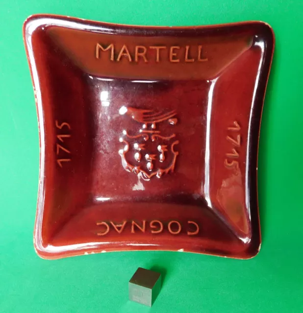 Cendrier publicitaire Cognac MARTELL 1715 - rouge grenat