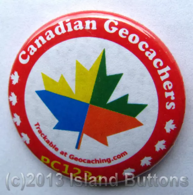 Trackable Canadian Geocaching Button (Various Designs, Unactivated)