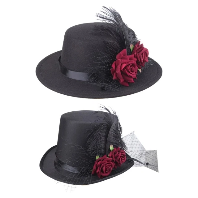 Gothic Victorian Steampunk Top Hat Adult Brown main image 1